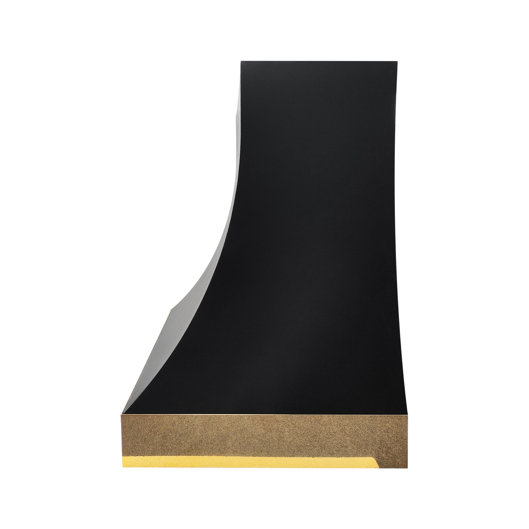 Fobest Custom Black Stainless Steel Range Hood with Polished Brass Accents FSS-642