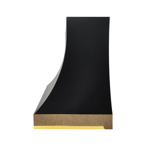 Fobest Custom Black Stainless Steel Range Hood with Polished Brass Accents FSS-642