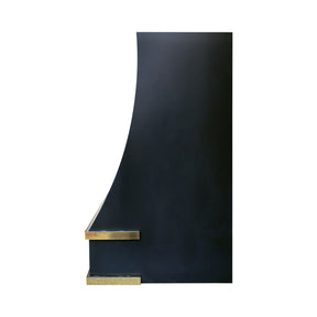 Fobest Custom Black Stainless Steel Range Hood with Polished Brass Accents FSS-612