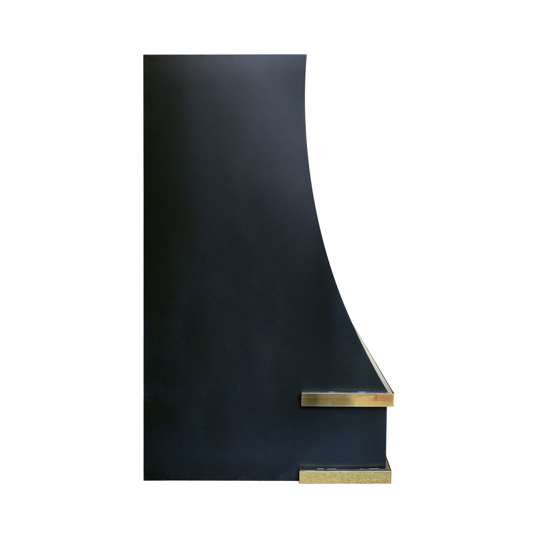 Fobest Custom Black Stainless Steel Range Hood with Polished Brass Accents FSS-612