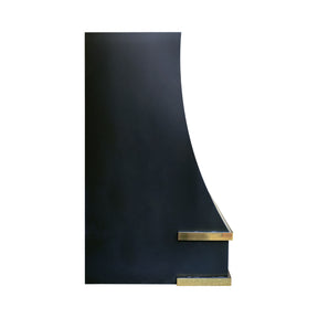 Fobest Custom Black Stainless Steel Range Hood with Polished Brass Accents FSS-612