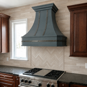 Fobest Custom Blue Range Hood with Straps FSS-422