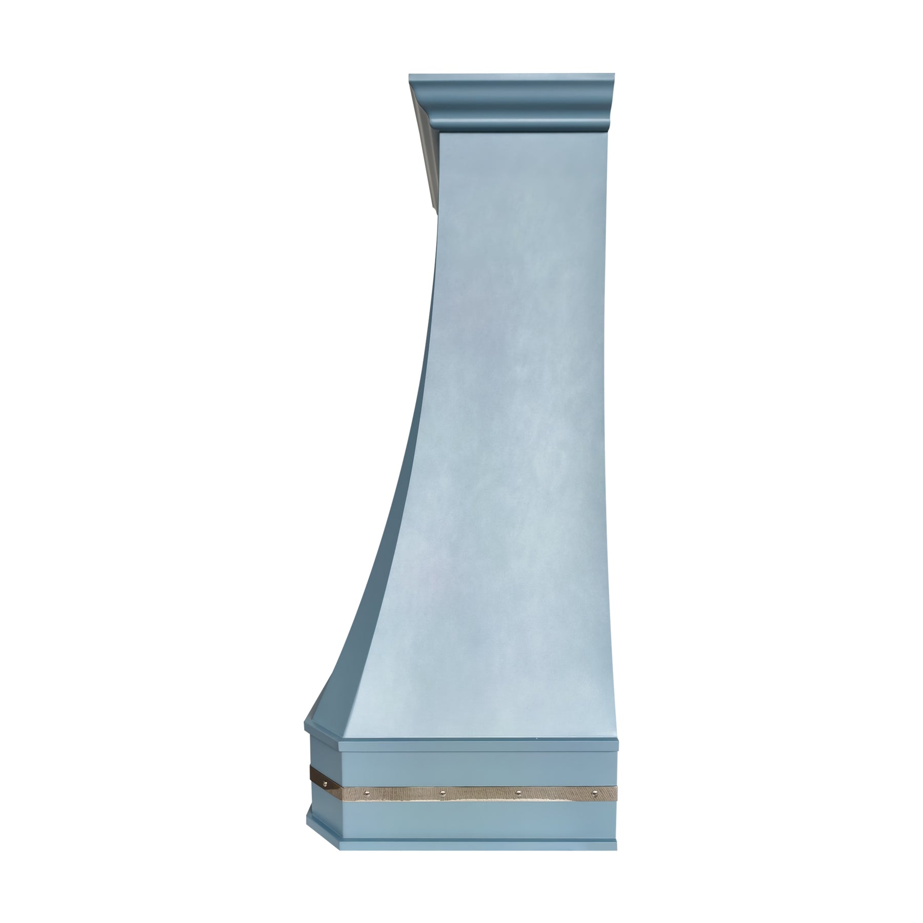 Fobest Custom Blue Stainless Steel Range Hood with Polished Stainless Steel Decor FSS-719