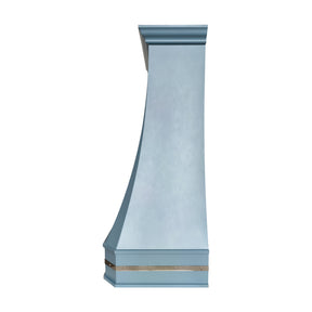 Fobest Custom Blue Stainless Steel Range Hood with Polished Stainless Steel Decor FSS-719