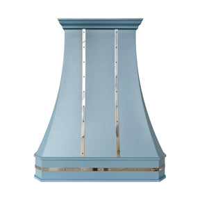 Fobest Custom Blue Stainless Steel Range Hood with Polished Stainless Steel Decor FSS-719