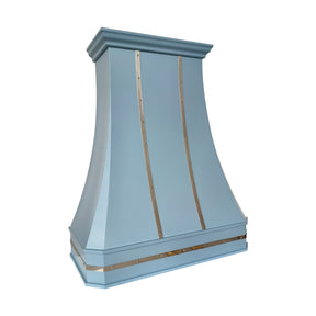Fobest Custom Blue Stainless Steel Range Hood with Polished Stainless Steel Decor FSS-719