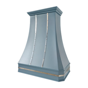 Fobest Custom Blue Stainless Steel Range Hood with Polished Stainless Steel Decor FSS-719
