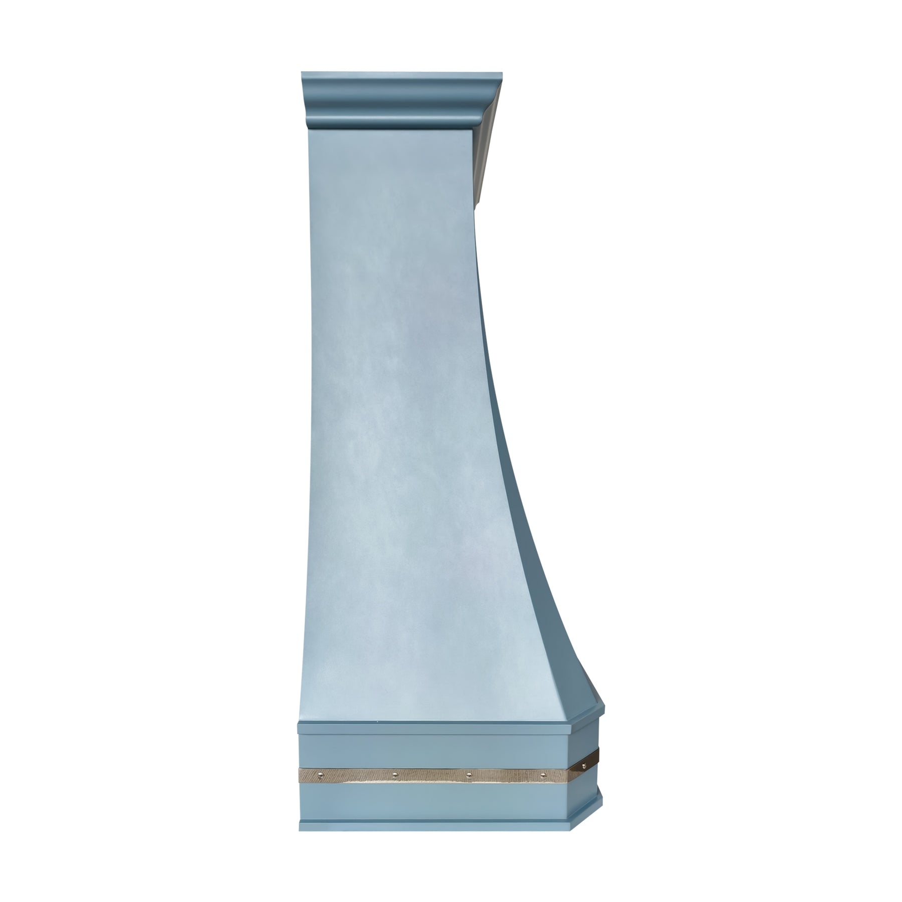 Fobest Custom Blue Stainless Steel Range Hood with Polished Stainless Steel Decor FSS-719