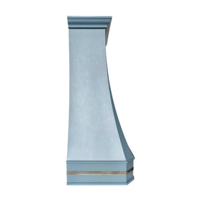Fobest Custom Blue Stainless Steel Range Hood with Polished Stainless Steel Decor FSS-719