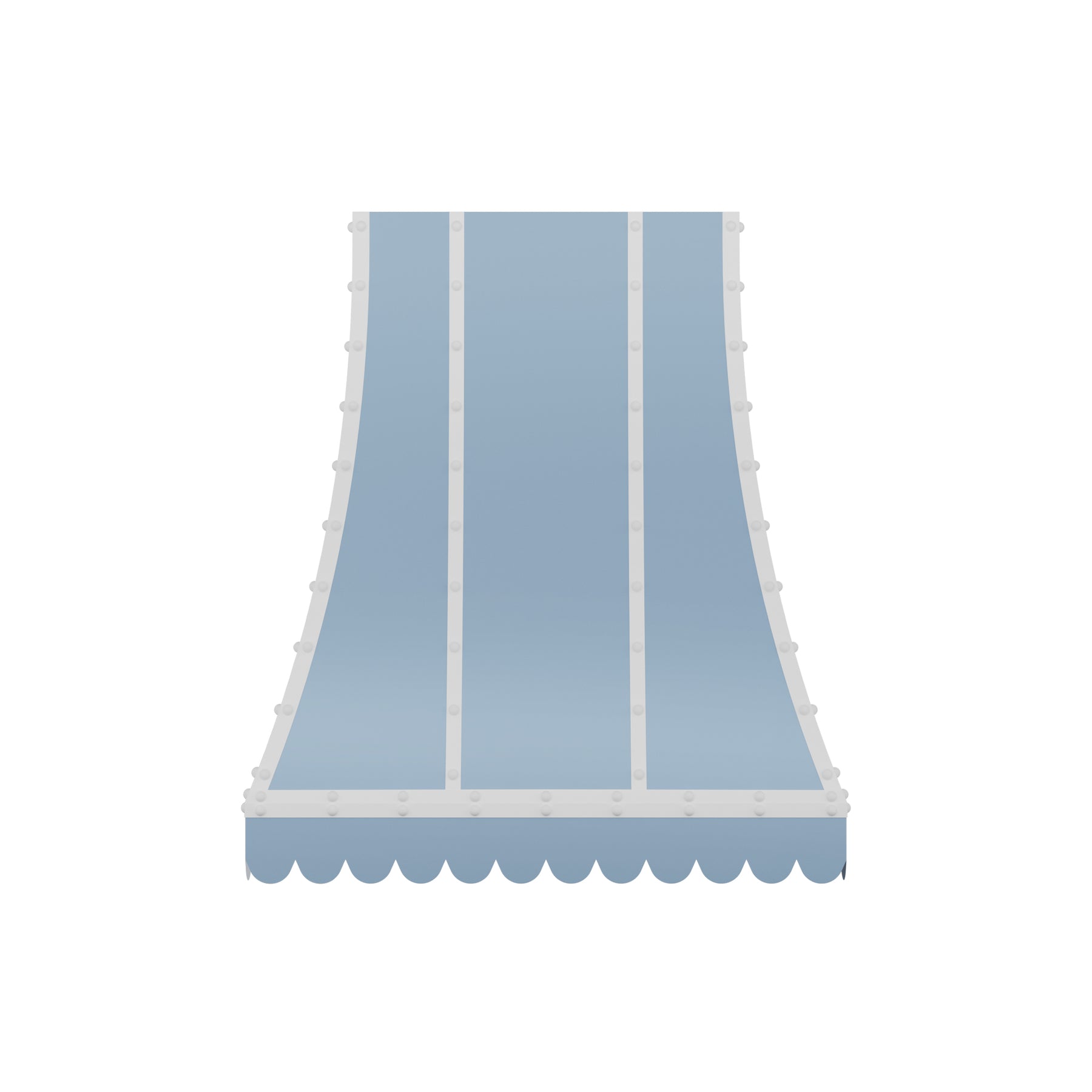 Fobest Custom Blue and White Stainless Steel Metal Range Hood with Wave Design FSS-738