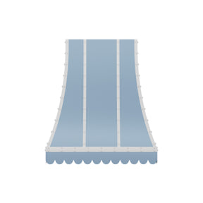 Fobest Custom Blue and White Stainless Steel Metal Range Hood with Wave Design FSS-738
