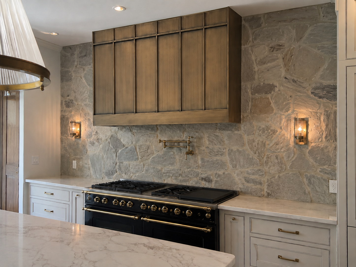 Fobest Custom Box Range Hood Aged Brass Finish FSS-350