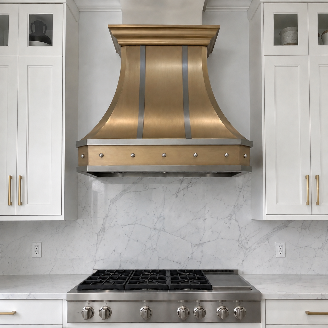 Fobest Custom Brass Kitchen Hood with Classic Curve FSS-247