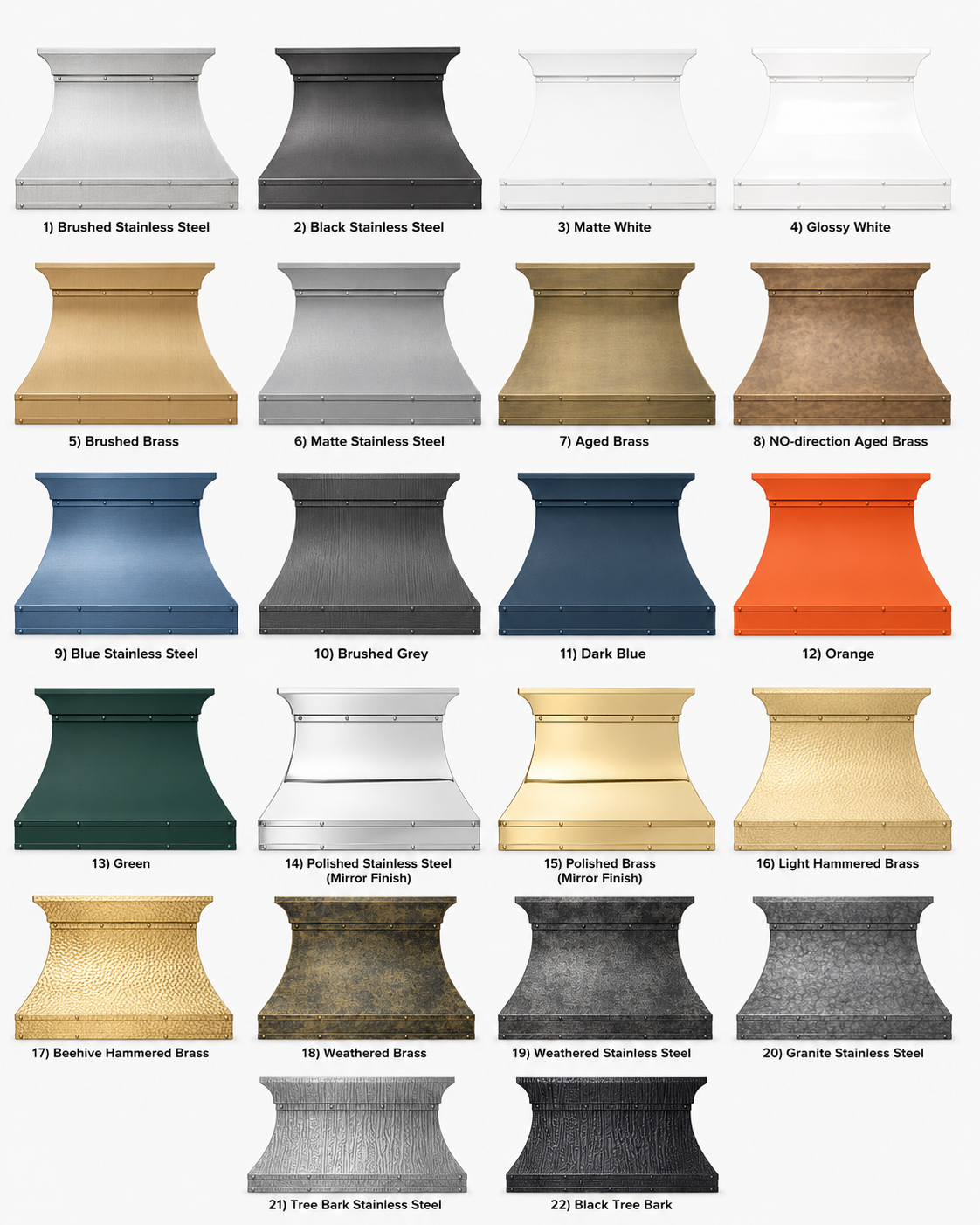 Fobest Custom Brass Kitchen Hood with Smooth Curved FSS-410