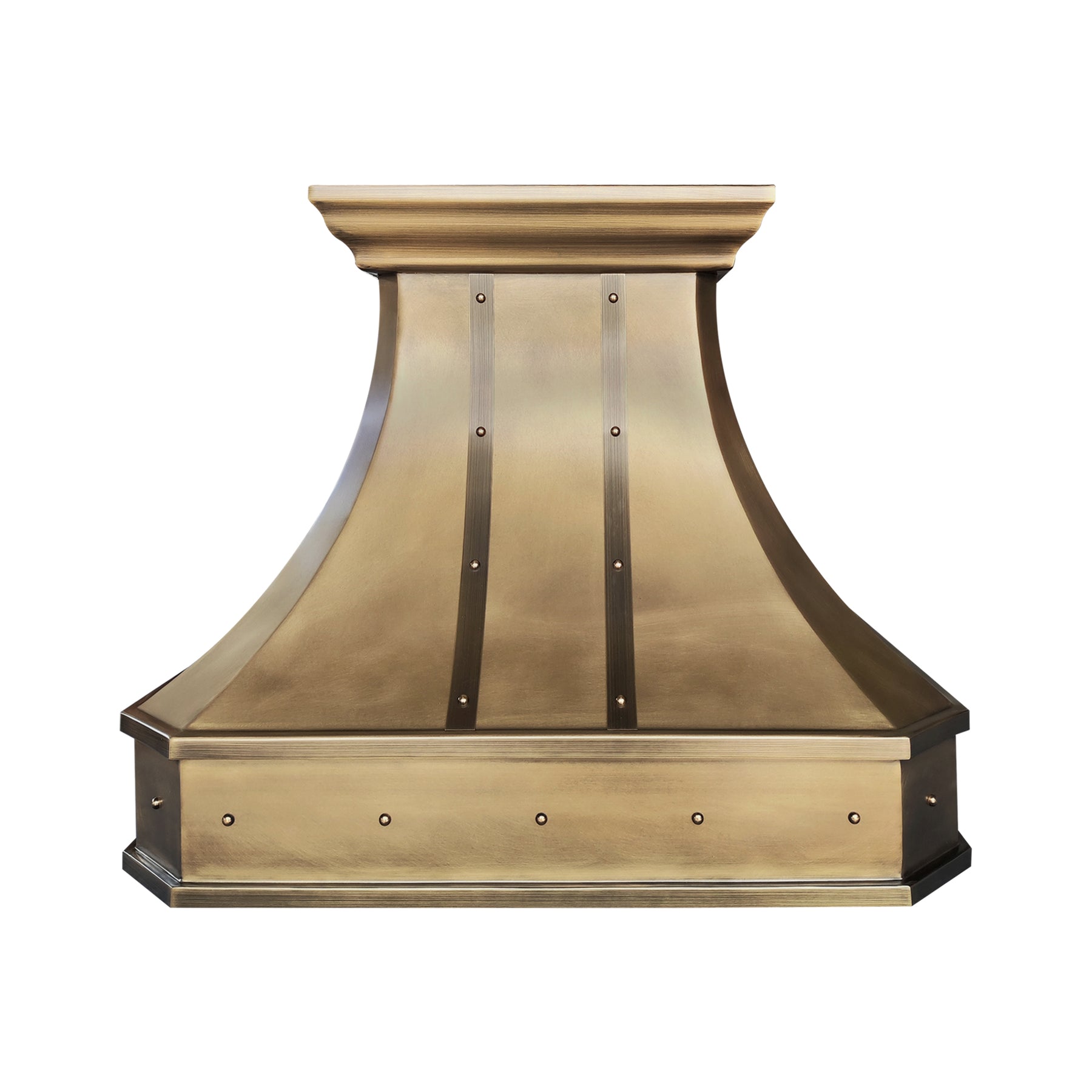 Fobest Custom Brass Range Hood with Curved Design Modern Farmhouse Kitchen Hood FSS-667