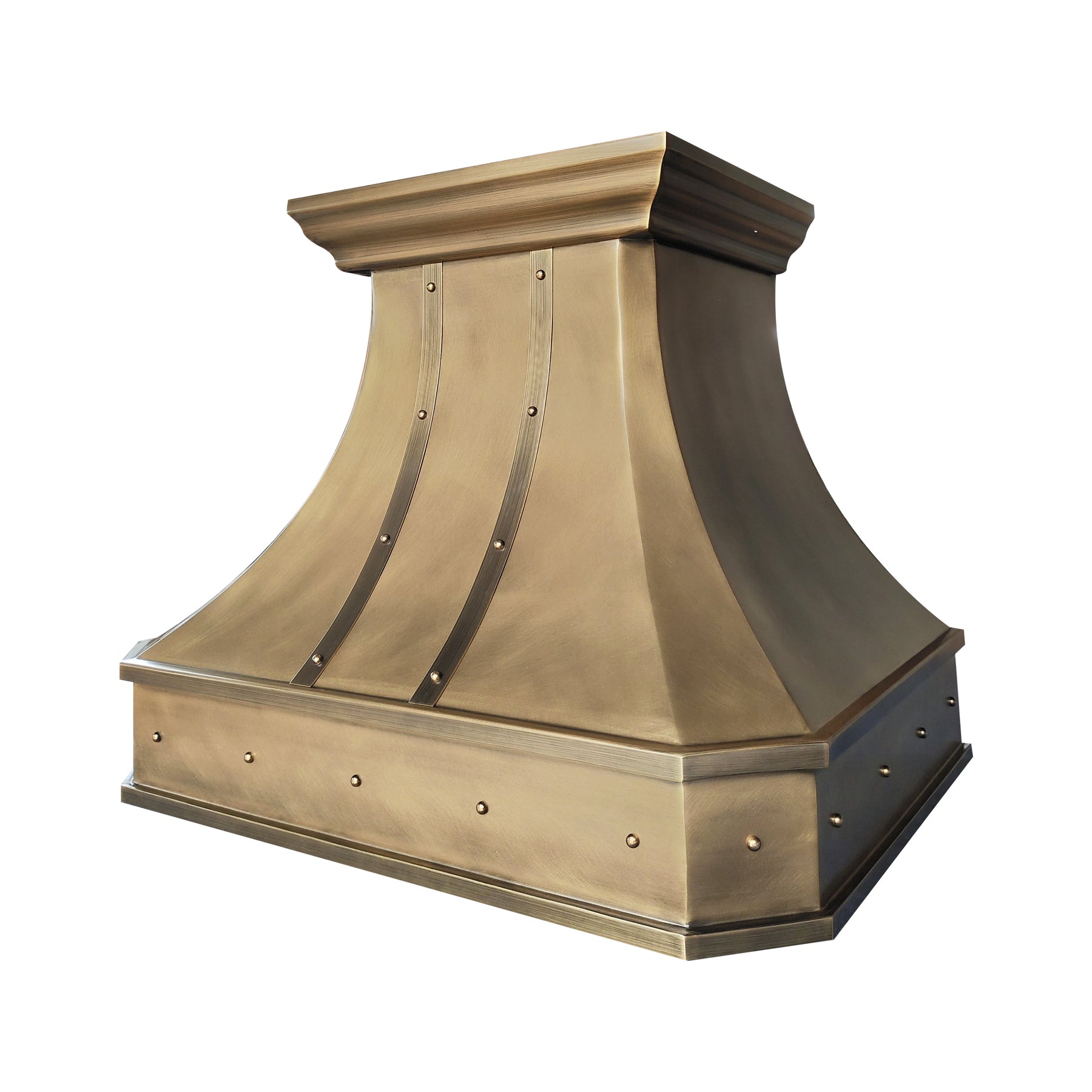 Fobest Custom Brass Range Hood with Curved Design Modern Farmhouse Kitchen Hood FSS-667