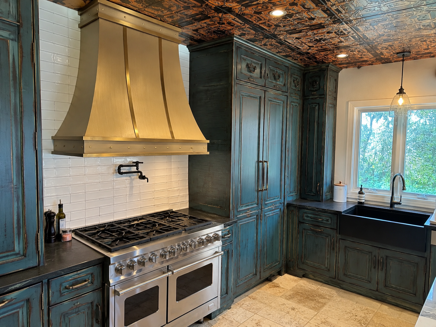 Fobest Custom Brass Range Hood with Layered Finish for Modern Luxury Kitchens  FSS-559