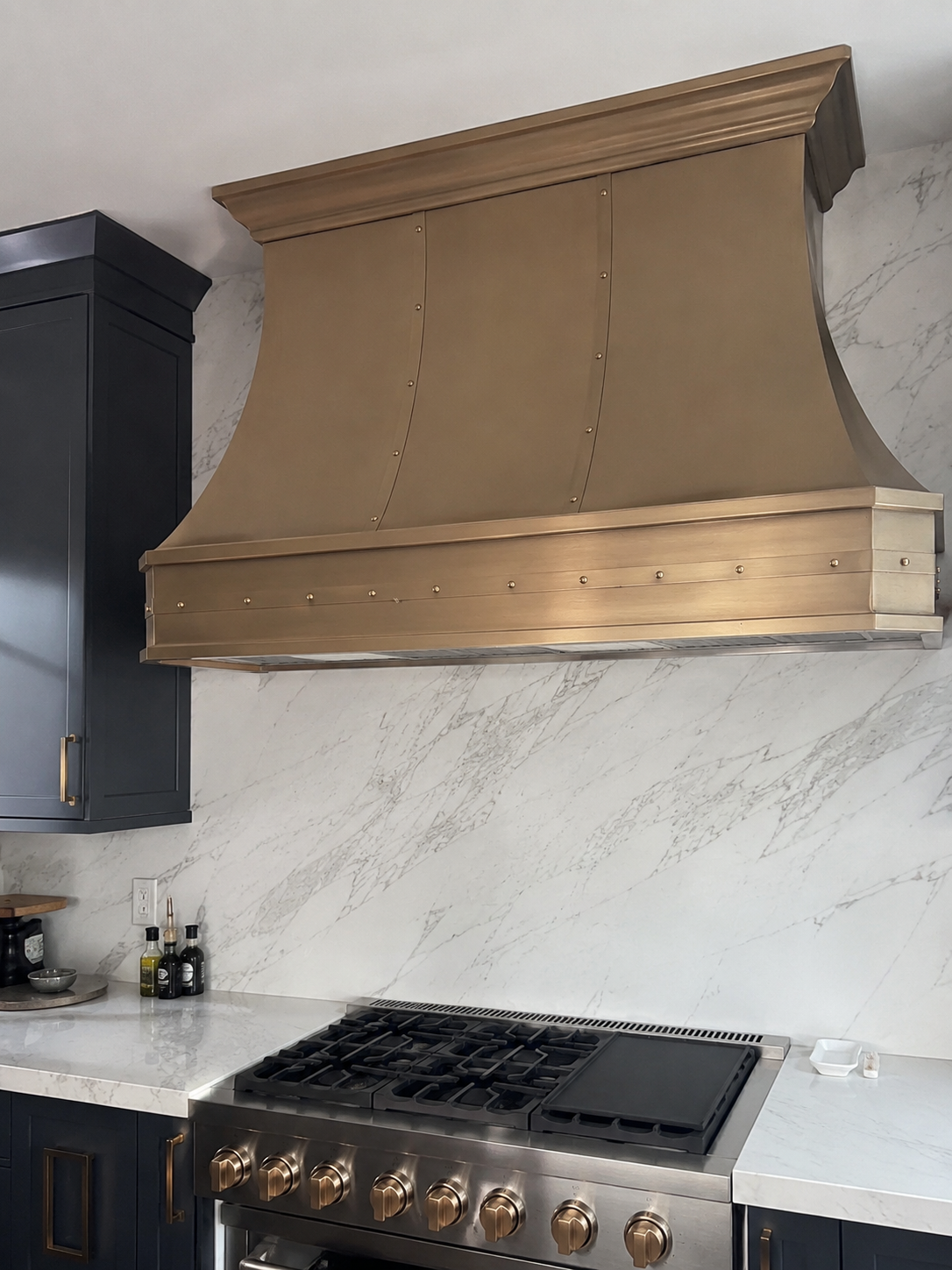 Fobest Custom Brass Range Hood with Luxury California Modern Accent FSS-553