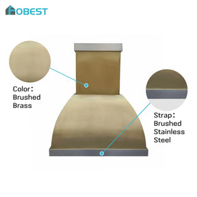 Fobest Custom Brass Range Hood with Stainless Steel Accent FSS-189
