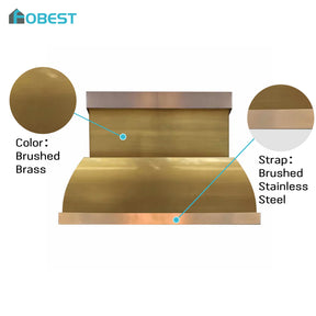 Fobest Custom Brass Range Hood with Stainless Steel Accent FSS-189