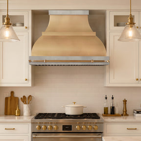 Fobest Custom Brass Range Hood with Stainless Steel Decor FSS-671