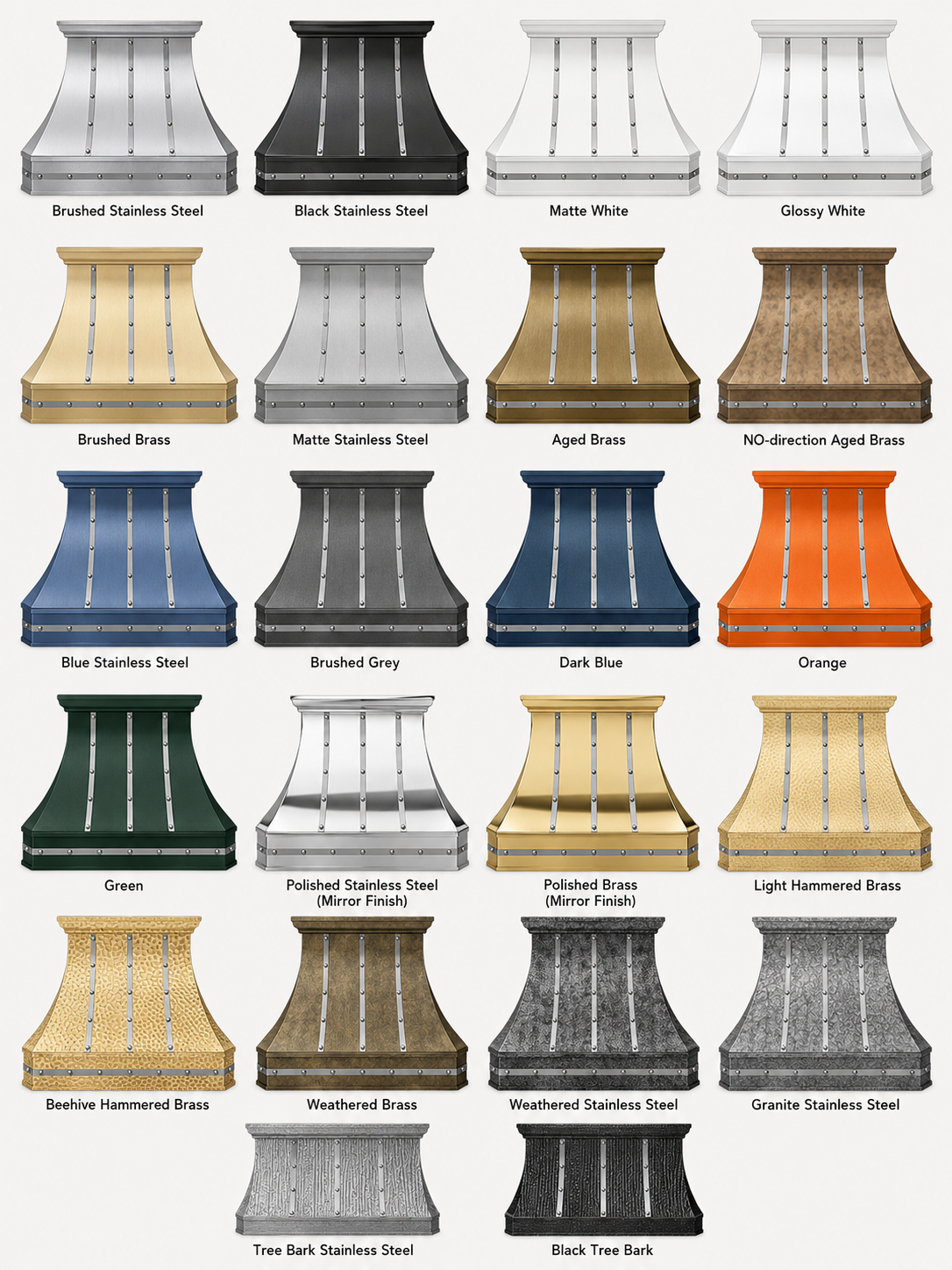 Fobest Custom Brass Range Hood with Stainless Steel Straps FSS-281
