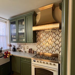 Fobest Custom Brass Range Hood with Straps Detailing FSS-408