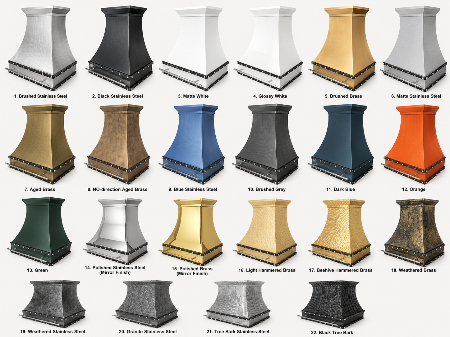 Fobest Custom Brass Range Hood with stainless steel accent FSS-192