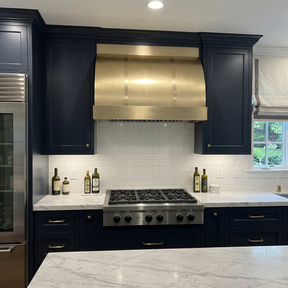 Fobest Custom Brass Round Box Range Hood with Straps FSS-581