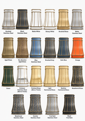 Fobest Custom Brass Vent Hood with Dark Rivet Straps FSS-434
