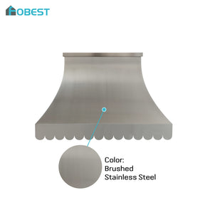 Fobest Custom Brushed Stainless Steel Metal Range Hood with Wave Design FSS-688
