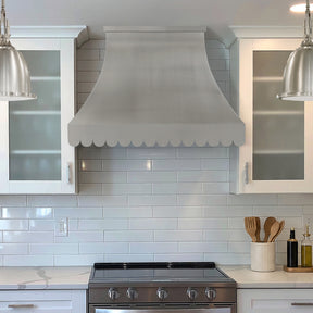 Fobest Custom Brushed Stainless Steel Metal Range Hood with Wave Design FSS-688