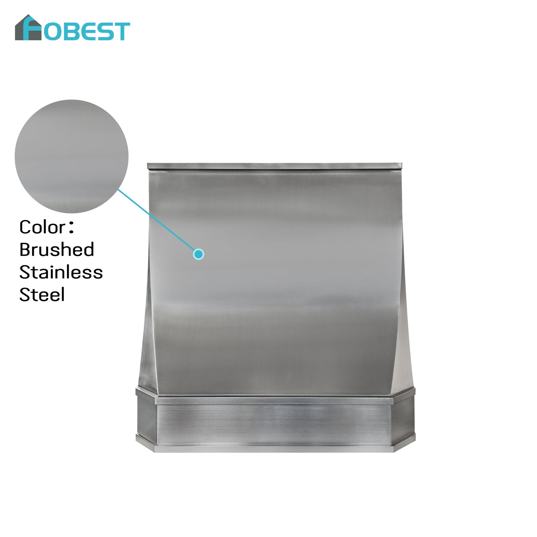Fobest Custom Brushed Stainless Steel Range Hood in Geometric Design FSS-680