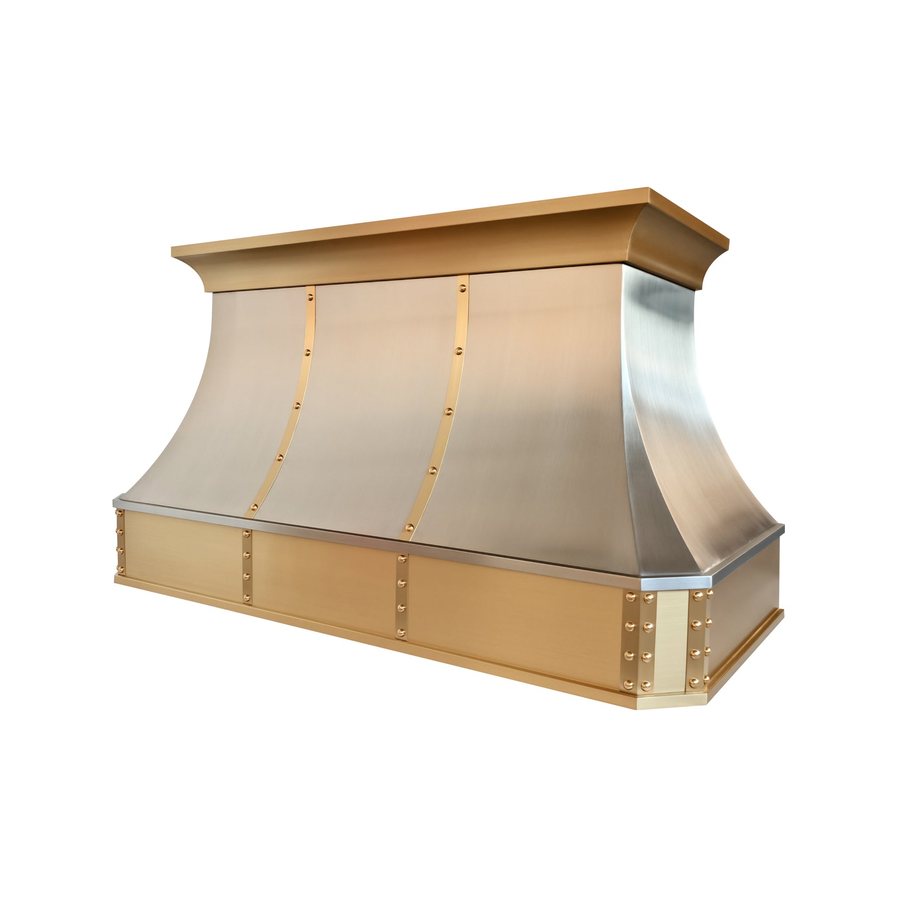 Fobest Custom Brushed Stainless Steel Range Hood with Brass Accents FSS-725