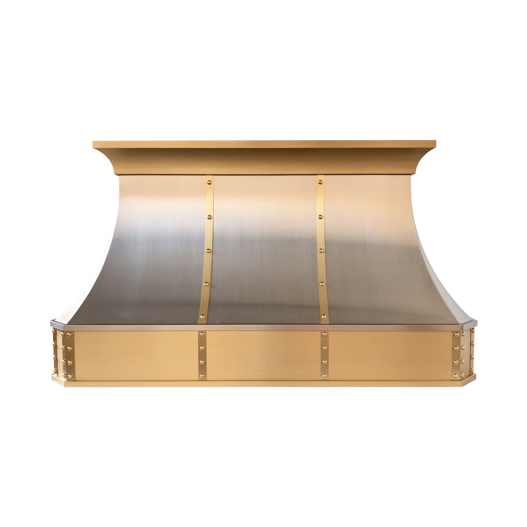 Fobest Custom Brushed Stainless Steel Range Hood with Brass Accents FSS-725