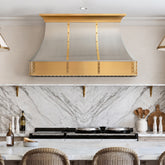 Fobest Custom Brushed Stainless Steel Range Hood with Brass Accents FSS-725