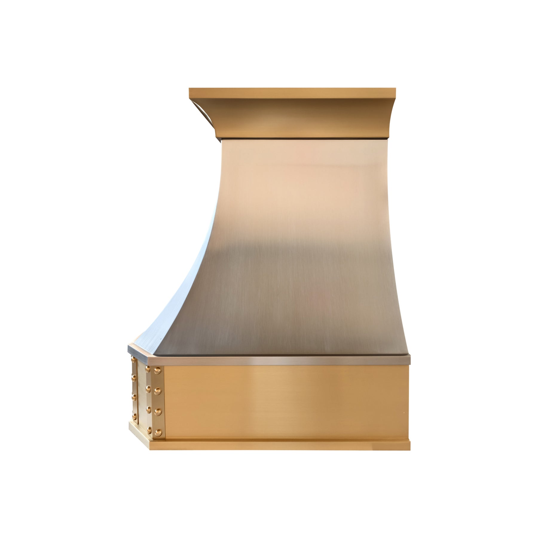 Fobest Custom Brushed Stainless Steel Range Hood with Brass Accents FSS-725