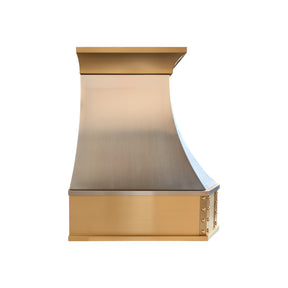 Fobest Custom Brushed Stainless Steel Range Hood with Brass Accents FSS-725