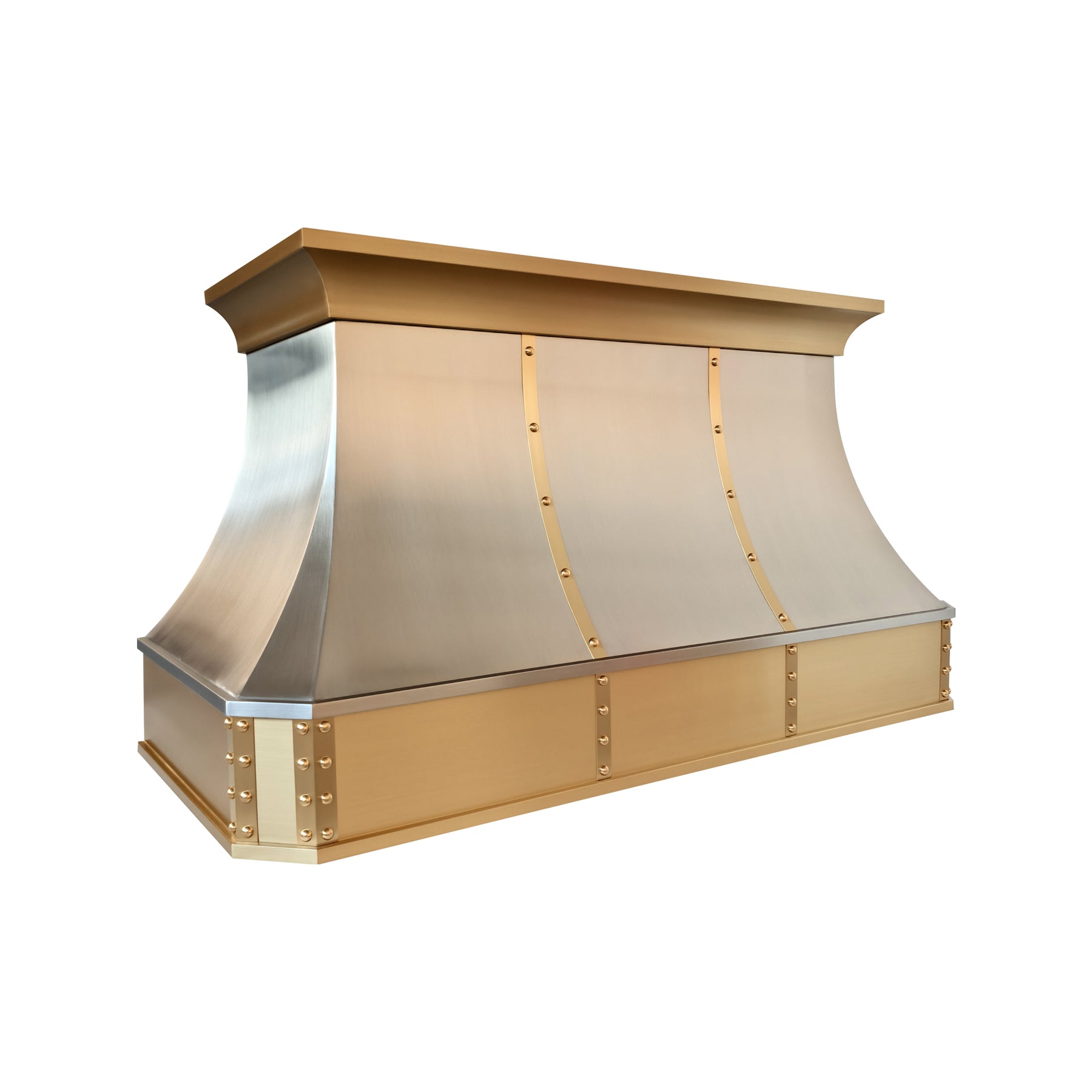 Fobest Custom Brushed Stainless Steel Range Hood with Brass Accents FSS-725