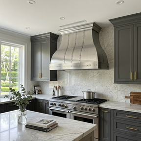 Fobest Custom Brushed Stainless Steel Range Hood with Rivet Detail FSS-658