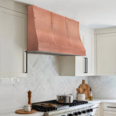 Fobest Custom Classic Copper Range Hood with Hammered Apron Design FCP-378