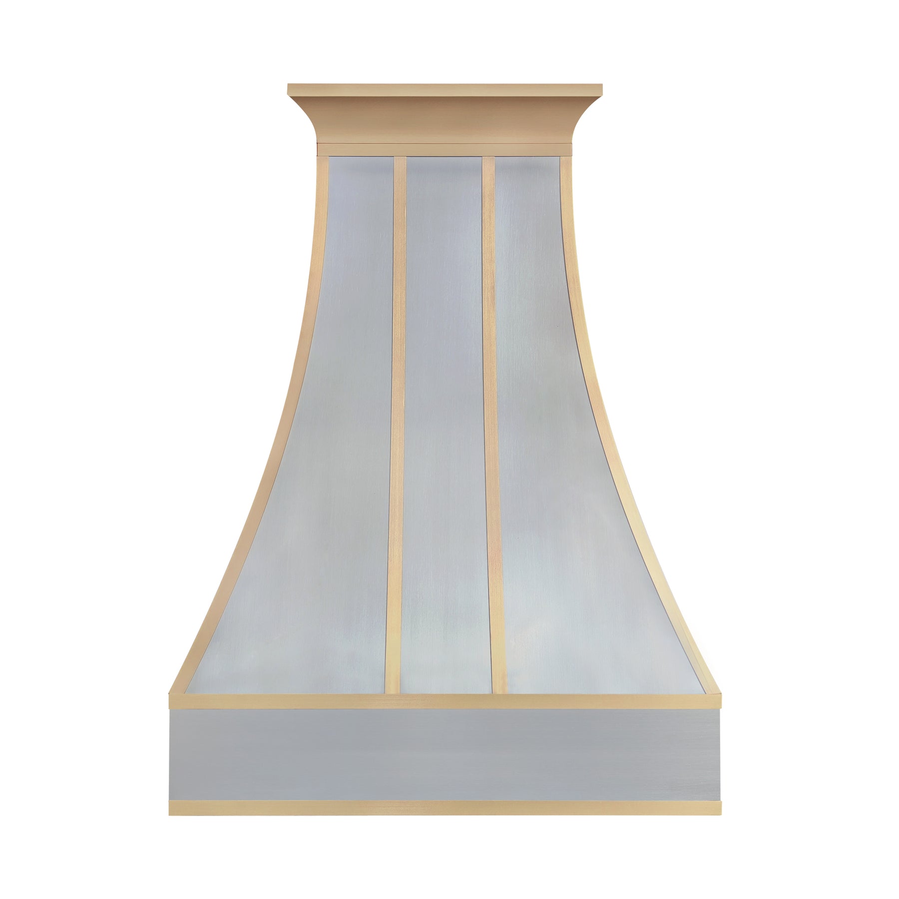 Fobest Custom Classic Curved Stainless Steel Range Hood with Brass Straps FSS-613