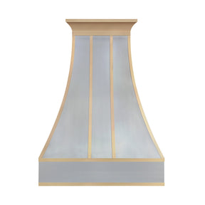 Fobest Custom Classic Curved Stainless Steel Range Hood with Brass Straps FSS-613