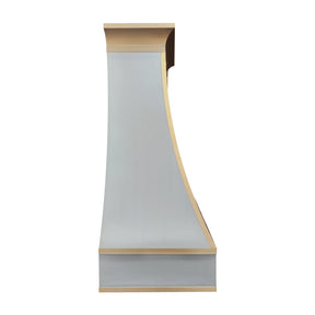 Fobest Custom Classic Curved Stainless Steel Range Hood with Brass Straps FSS-613