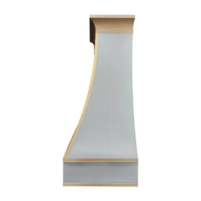 Fobest Custom Classic Curved Stainless Steel Range Hood with Brass Straps FSS-613