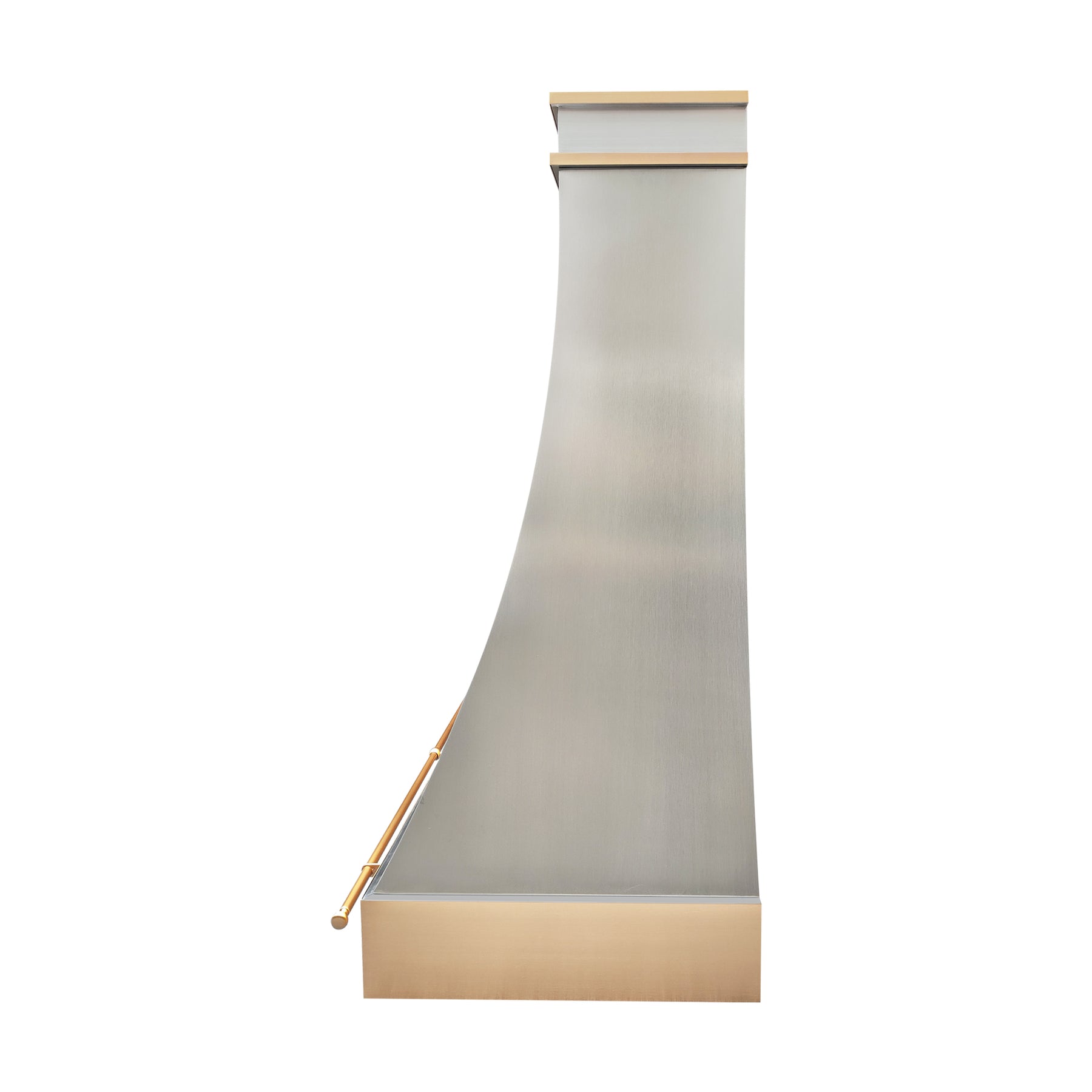 Fobest Custom Classic Range Hood in Brushed Stainless Steel with Brass Accents FSS-591