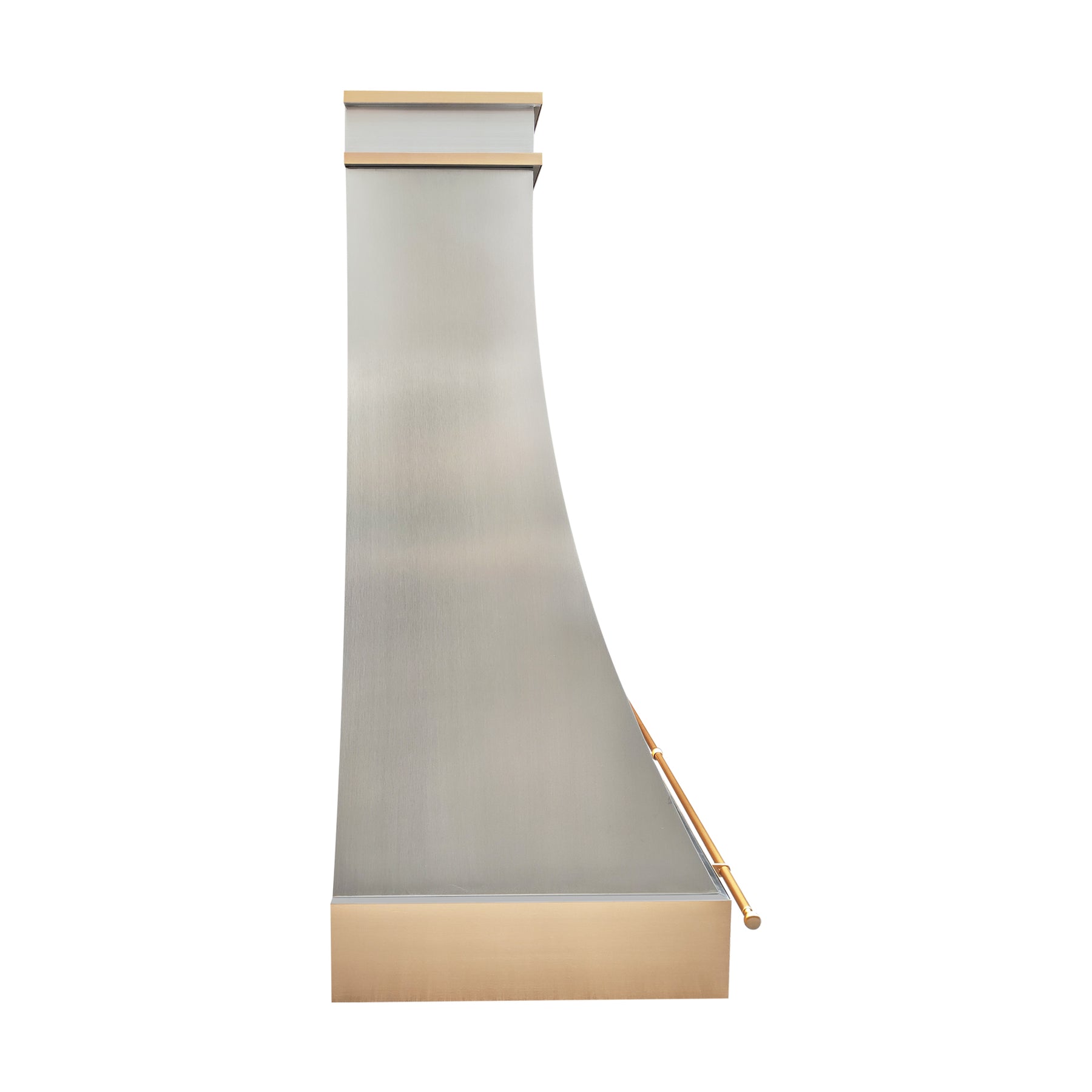 Fobest Custom Classic Range Hood in Brushed Stainless Steel with Brass Accents FSS-591