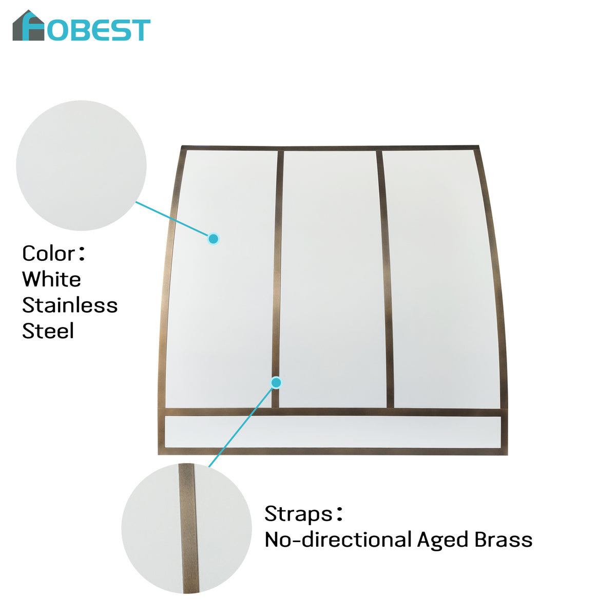 Fobest Custom Contemporary Stainless Steel Range Hood with Retro Accents FSS-607