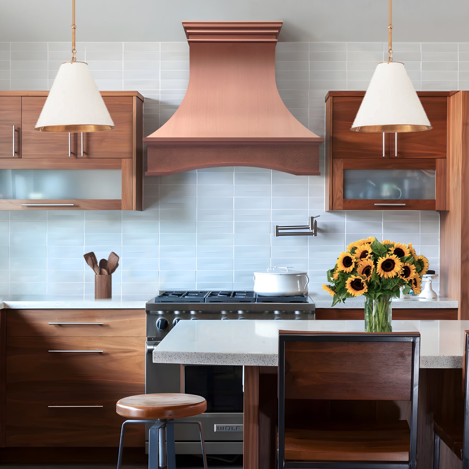 Fobest Custom Copper Range Hood Natural Copper Finish FCP-326