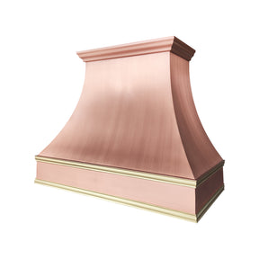 Fobest Custom Copper Range Hood with Brushed Brass Straps FCP-364